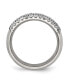 Titanium Polished Multi-row CZ Wedding Band Ring