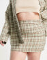 Heartbreak Plus tailored mini skirt co-ord in sage check