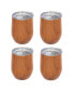 Wood Decal Insulated Wine Tumblers, Set of 4