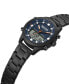 ფოტო #2 პროდუქტის Men's Ana-digi Black Stainless Steel Bracelet Watch, 46mm