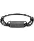 ფოტო #1 პროდუქტის Gunmetal IP Stainless Steel Tag Leather Bracelet