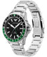 Фото #3 товара Men's GMT Dual Time Stainless Steel Bracelet Watch 42mm
