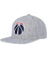 ფოტო #1 პროდუქტის Men's Heather Gray Washington Wizards Hardwood Classics 2.0 Snapback Hat