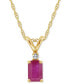 ფოტო #1 პროდუქტის Sapphire (3/4 ct. t.w.) & Diamond Accent 18" Pendant Necklace in 14k Gold (Also in Ruby)