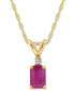 Фото #1 товара Macy's sapphire (3/4 ct. t.w.) & Diamond Accent 18" Pendant Necklace in 14k Gold (Also in Ruby)