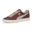 Puma Clyde Base Lace Up Mens Burgundy Sneakers Casual Shoes 39009104