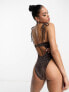 South Beach underwire swimsuit in brown metallic