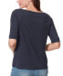 ფოტო #2 პროდუქტის Women's Alanis Boat Neck Elbow-Sleeve T-Shirt