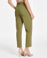 Petite Twill High Rise Fly-Front Ankle Pants