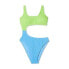 Фото #4 товара Women's Cut Out One Piece Swimsuit - Wild Fable Bright Green & Bright Blue XXS