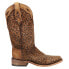 Фото #1 товара Corral Boots Cheetah Print TooledInlay Square Toe Cowboy Womens Brown Casual Bo