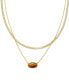 Фото #1 товара Kendra Scott 14k Gold-Plated Drusy Stone & Herringbone Chain Layered Pendant Necklace, 16" + 3" extender