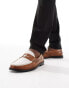 Фото #1 товара ASOS DESIGN penny loafers in tan and white leather