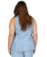 Фото #2 товара Michael Kors Plus Size Sleeveless Button-Front Top