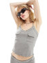 Фото #1 товара COLLUSION eyelet detail washed cami co-ord in grey