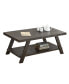 Wood Shelf Coffee Table in Weathered Espresso