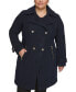 ფოტო #1 პროდუქტის Women's Plus Size Notched-Collar Double-Breasted Cutaway Coat