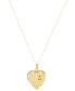 Фото #3 товара Italian Gold engraved Heart Locket 18" Pendant Necklace in 10k Gold