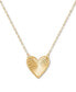 ფოტო #1 პროდუქტის Ridged Textured Heart 18" Pendant Necklace in 14k Gold