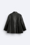 Vintage effect leather effect blazer