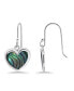 ფოტო #1 პროდუქტის Abalone Inlay Heart Drop Earrings