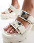 Public Desire Yuki chunky sandal with western hardware in cream Бежевый, 38 - фото #4