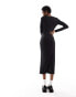 Фото #6 товара Monki midi dress in black