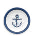 Фото #5 товара Melamine Nautical Anchor Assorted 4-Piece Appetizer Plate Set, 6.8"