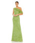 ფოტო #1 პროდუქტის Women's Sequined Drop Shoulder Trumpet Gown