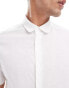 Фото #2 товара ASOS DESIGN regular smart linen shirt with penny collar in white