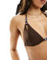 Candypants double strap bikini top in dark brown