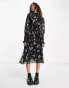 Фото #2 товара Vero Moda shirred detail midi dress in floral print