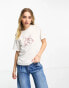 ASOS DESIGN oversized tee with ribbon cherry graphic in white Бежевый, S - EU 36-38 - фото #1