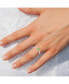 Pear Peridot Gemstone Round Natural Diamond 14K White Gold Birthstone Ring
