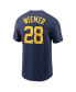 Фото #2 товара Men's Joey Wiemer Navy Milwaukee Brewers Name and Number T-shirt
