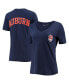 ფოტო #2 პროდუქტის Women's Navy Auburn Tigers Vault V-Neck T-shirt