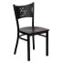 Фото #4 товара Hercules Series Black Coffee Back Metal Restaurant Chair - Mahogany Wood Seat