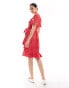 Фото #2 товара ONLY frill wrap mini dress in red ditsy floral