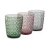 Фото #3 товара Набор стаканов DKD Home Decor Зеленый Серый Розовый Стеклянный С облегчением 240 ml (6 штук)