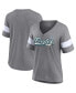 Women's Heather Gray Philadelphia Eagles Super Bowl LVII Raise The Bar Tri-Blend Half-Sleeve V-Neck T-shirt Серый, S - фото #1