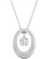 Diamond Orbital Halo Pendant Necklace (1/3 ct. t.w.) in 10k White Gold, 16" + 2" extender