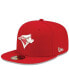 Men's Red Toronto Blue Jays Logo White 59FIFTY Fitted Hat