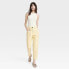 Women's Faux Leather High-Rise Ankle Trouser Pants - A New Day Yellow 12