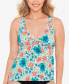 Фото #1 товара Women's Printed Bow Tummy-Control Tankini Top, Created for Macy's