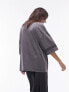 Фото #3 товара Topshop crochet oversized tee in charcoal