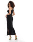 Фото #2 товара Vero Moda jersey twist halter midi dress in black