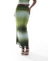 Фото #2 товара ASOS DESIGN co-ord mesh maxi skirt in green ombre print