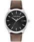 Фото #1 товара Часы Calvin Klein men's 3H Brown Leather Strap Watch