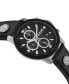 Men's Chronograph Quartz Bicocca Black Textured Leather Strap 46mm