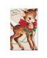 Фото #1 товара Vintage Apple Collection 'Vintage Xmas Card Deer' Canvas Art - 19" x 12" x 2"